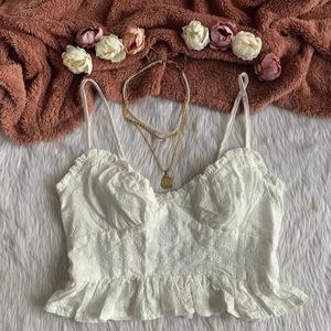 Lovely eyelet bustier top with smocked back